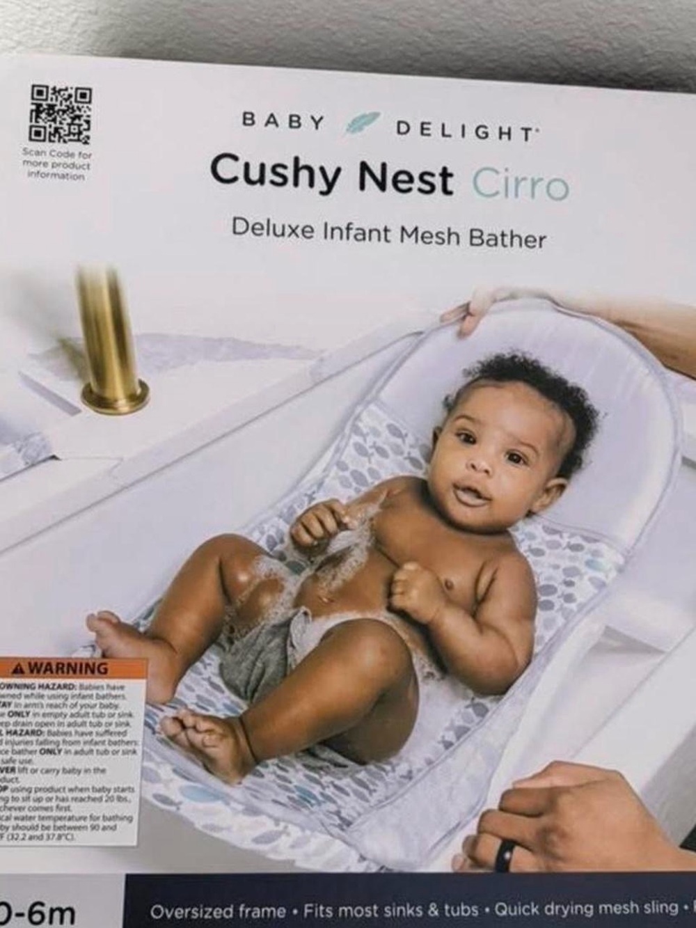 Baby Delight Cushy Nest Cirro Infant Mesh Bather in Light Gray